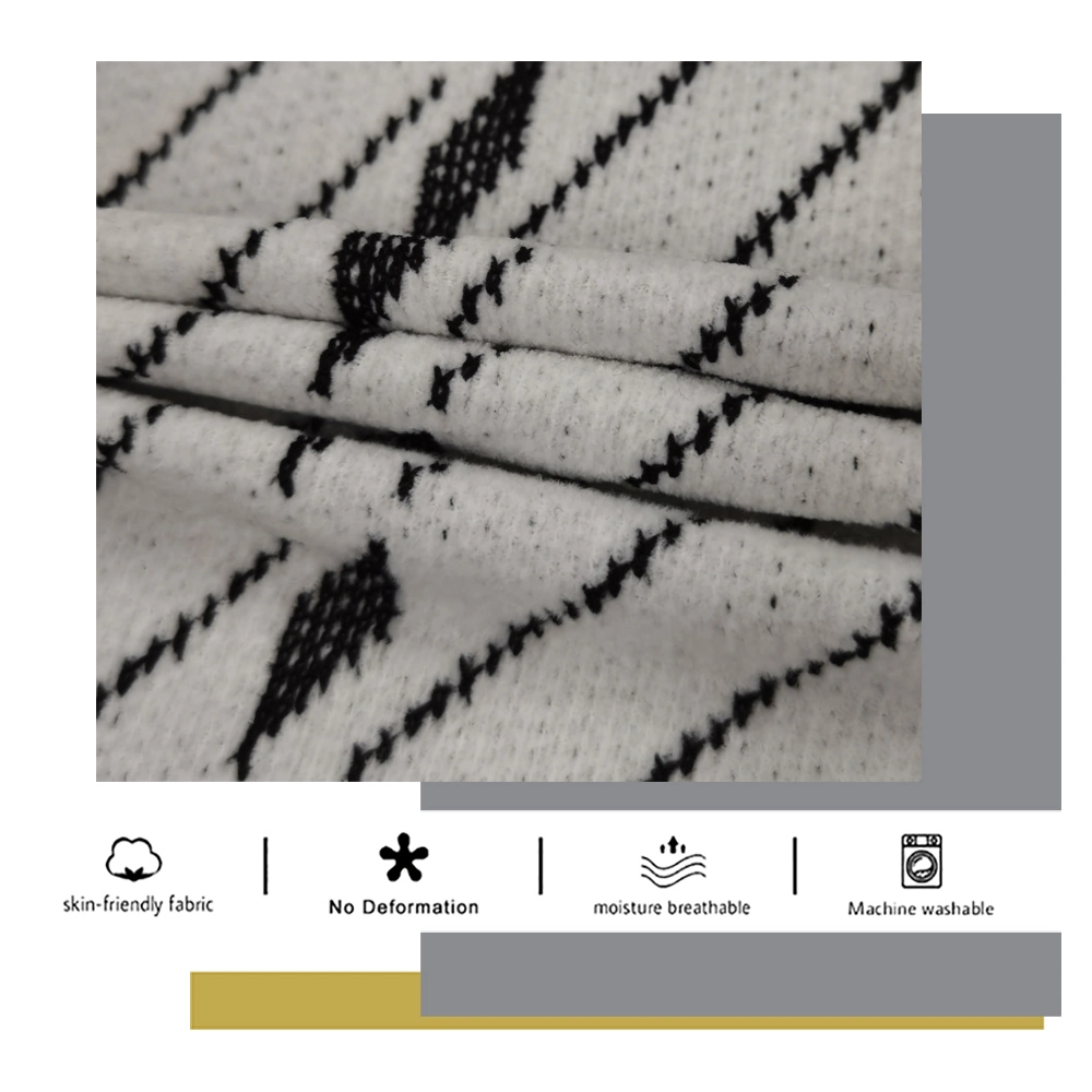 100% Polyester Fleece Fabric Micro Fiber Chenille Jacquard Upholstery Napped Fabric Polyester Chenille Coarse Needle Jacquard Brushed Knitted Garment Fabric