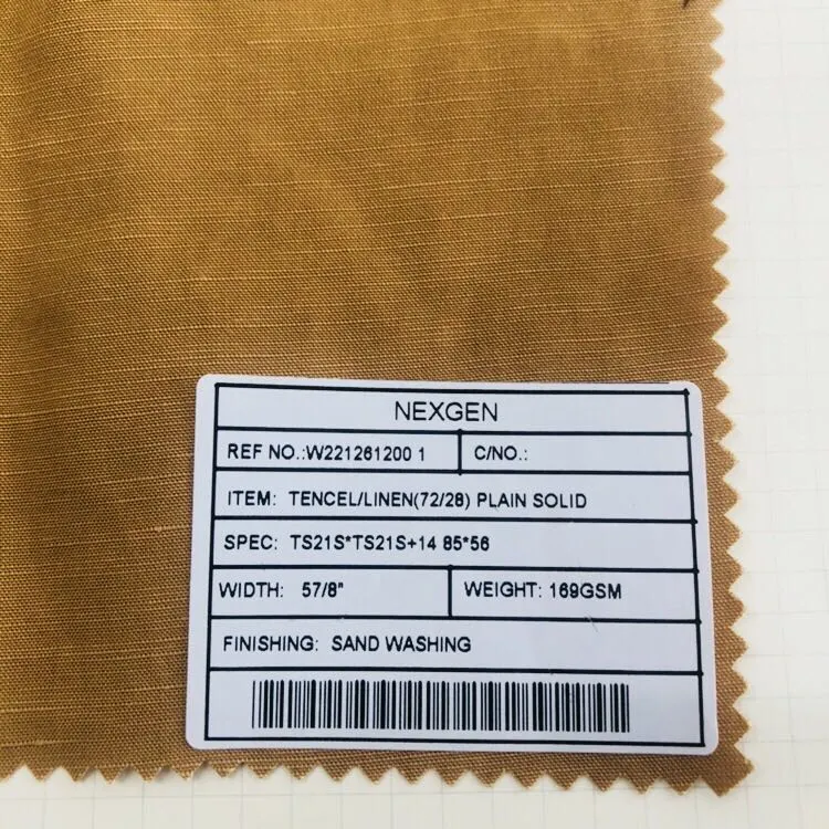 Lyocell Fabric and Linen Fabric for Woven Fabric for Textile