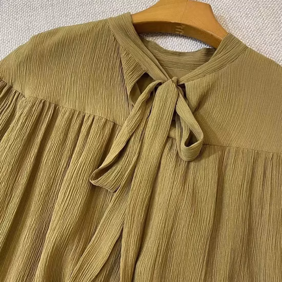 Сертификат Oeko Tex 100, ткань на заказ из 100% мятого шелка.